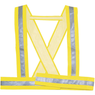 BAUDRIER JAUNE FLUO REFLECHISSANT