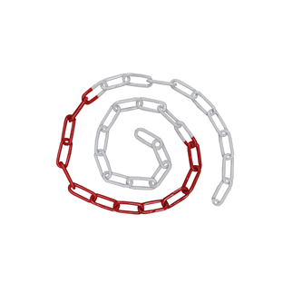 CHAINE METAL 6MM RG/BLC CARTON 15M