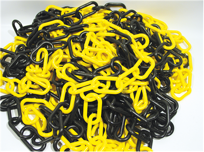 CHAINE PLASTIQUE NOIR ET JAUNE SAC DE 25M