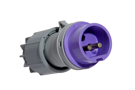FICHE PRISE MALE 24V P17 2P 16A VIOLETTE