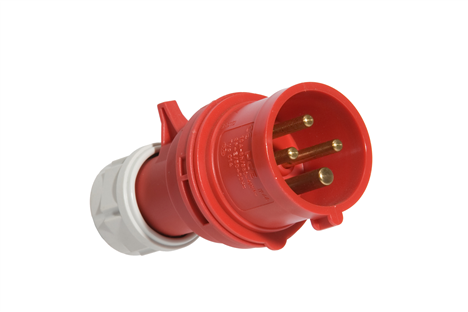 FICHE PRISE MALE 380V ROUGE