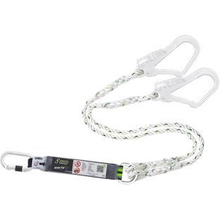 LONGE Y (DOUBLE) KRATOS 1m50 - CORDE POLYAMIDE -  EQUIPEE+ ABSORBEUR