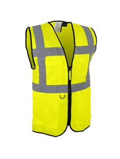 GILET HAUTE VISIBILITE MULTIPOCHES JAUNE