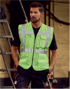 GILET HAUTE VISIBILITE MULTIPOCHES VERT