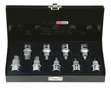 Coffret de 9 douilles tournevis 6 pans 1/2'', 4 à 17 mm