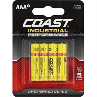 PILES COAST INDUSTRIAL ALCALINE LR3 AAA - BLISTER 4 PCS