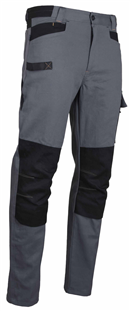 PANTALON 100% COTON PONCE GRIS/NOIR