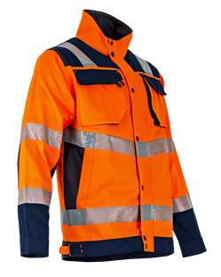 VESTE HV LMA AMPOULE ORANGE FLUO/ MARINE