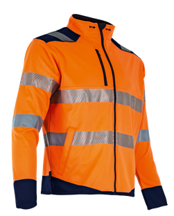 GILET MICROPOLAIRE HV MANCHE LONGUE LMA LED ORANGE FLUO/ MARINE