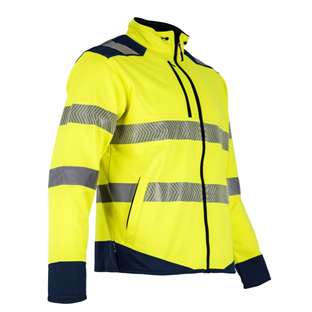 GILET MICROPOLAIRE HV MANCHE LONGUE LMA FLASH JAUNE FLUO/ MARINE