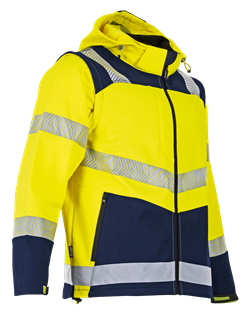 VESTE SOFTSHELL HV LMA VISEUR JAUNE FLUO/ MARINE