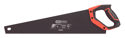 Scie egoine travaux courant 500mm, 3 angles de coupe 9TPI, poignée bi-matière