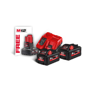 PACK M18 HNRG-802 - 2 batteries 18V 8.0 Ah Ht Rendement +chargeur