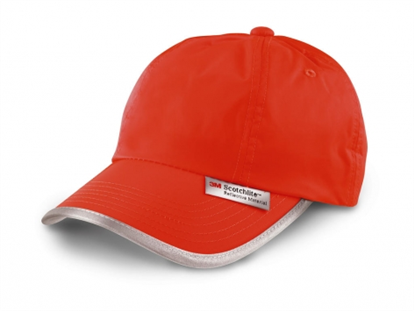 CASQUETTE HAUTE VISIBILITE ORANGE AVEC BANDE RETRO