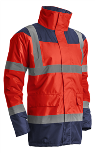 PARKA MATELASSEE Haute Visibilité KETA Rouge FLUO/Marine
