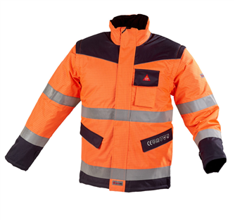 BLOUSON manches amovibles  Multirisques Premium BOSTON MA Orange FLUO/Marine