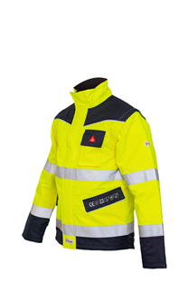 BLOUSON manches amovibles  Multirisques Premium BOSTON MA JAUNE FLUO/MARINE