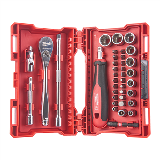 COFFRET DOUILLES + CLIQUET MILWAUKEE 1/4" - 38pcs