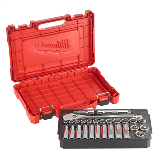 COFFRET DOUILLES + CLIQUET MILWAUKEE 1/2" - 28pcs