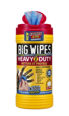 BOITE DE 100 LINGETTES MAINS BIG WIPES HEAVY-DUTY