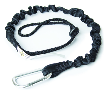 DRAGONNE OUTIL CMU 5KG ELASTIQUE 85/135CM NOIRE AVEC MOUSQUETON