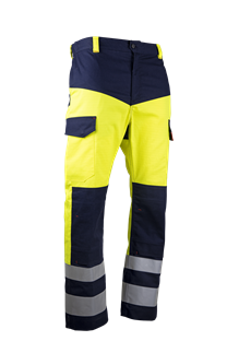 PANTALON MULTIRISQUE - PRATIC RANGE HV LMA XENON JAUNE FLUO/ MARINE