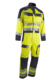 COMBINAISON MULTIRISQUE - AUTHENTIC RANGE HV LMA SILICIUM JAUNE FLUO/ MARINE