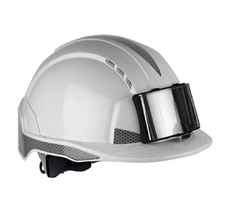 Casque EVOLite BLANC + PORTE BADGE + Bandes CR2 grises + jug  4pts