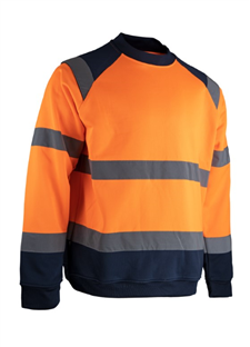 SWEAT SHIRT HV LMA ANTENNE ORANGE/MARINE