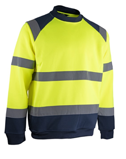 SWEAT SHIRT HV LMA SONAR JAUNE/MARINE