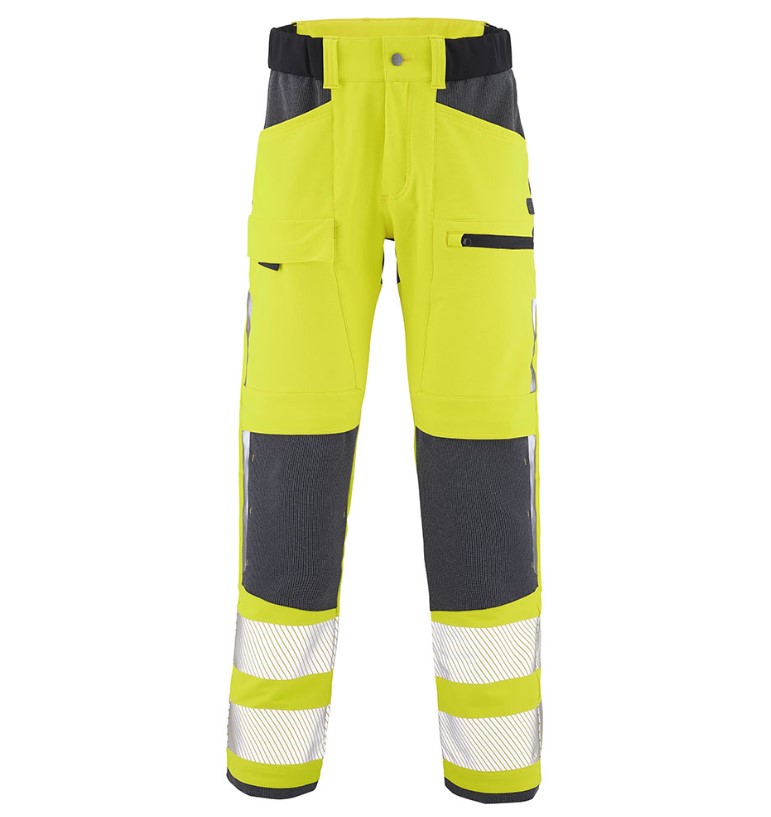 PANTALON STRETCH HV TWIST JAUNE/GRIS