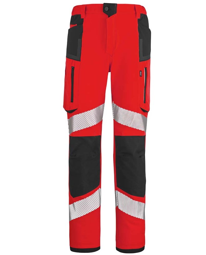 PANTALON STRETCH HV STAR PI ROUGE FLUO/NOIR