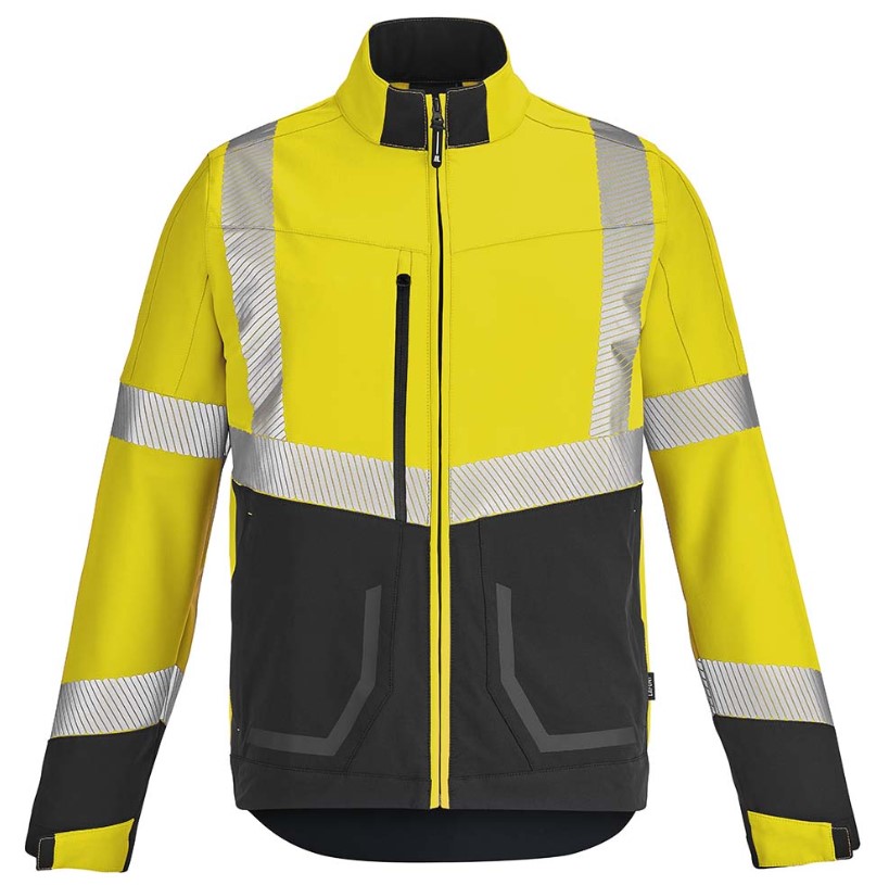 VESTE SOFTSHELL STRETCH LUX PI JAUNE/NOIR