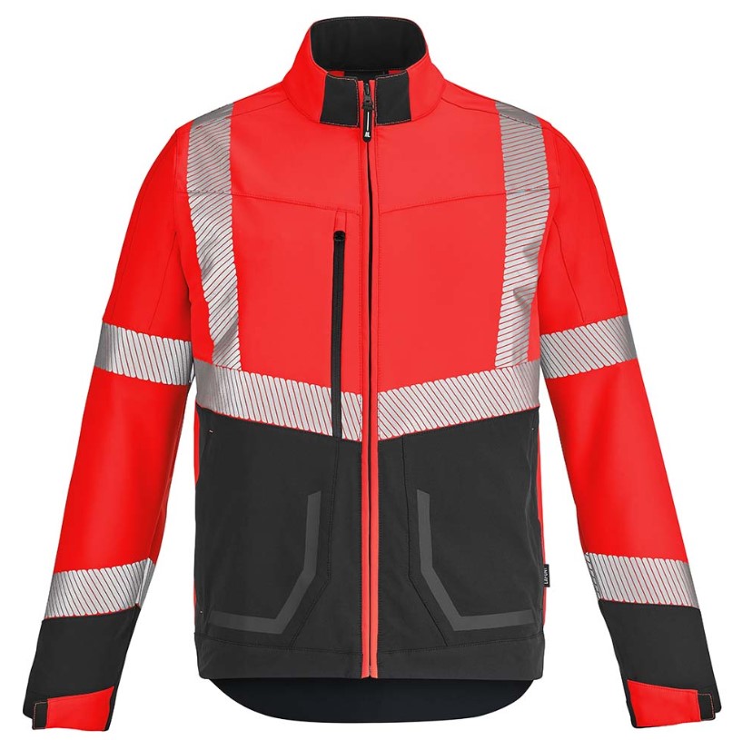 VESTE SOFTSHELL STRETCH LUX PI ROUGE/NOIR