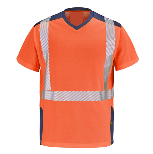 TEE SHIRT MANCHES COURTES HV XP CEPOVETT GHARBI ORANGE FLUO/ MARINE