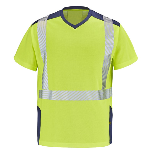 TEE SHIRT MANCHES COURTES HV XP CEPOVETT GHARBI JAUNE FLUO/ MARINE