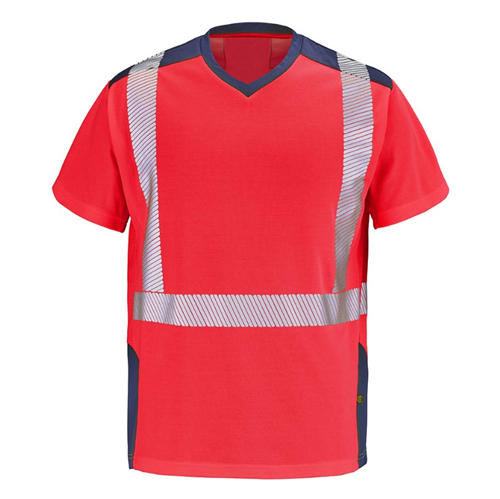 TEE SHIRT MANCHES COURTES HV XP CEPOVETT GHARBI ROUGE FLUO/MARINE